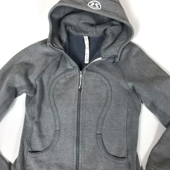 Lululemon scuba gray sparkle hoodie jacket - Picture 2 of 9